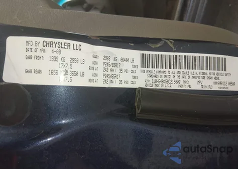 2008 Jeep Commander Sport from USA, damaged, VIN 1J8HG48K58C215002